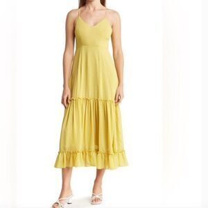 Raga Chartreuse sundress tiered bottom size 2
